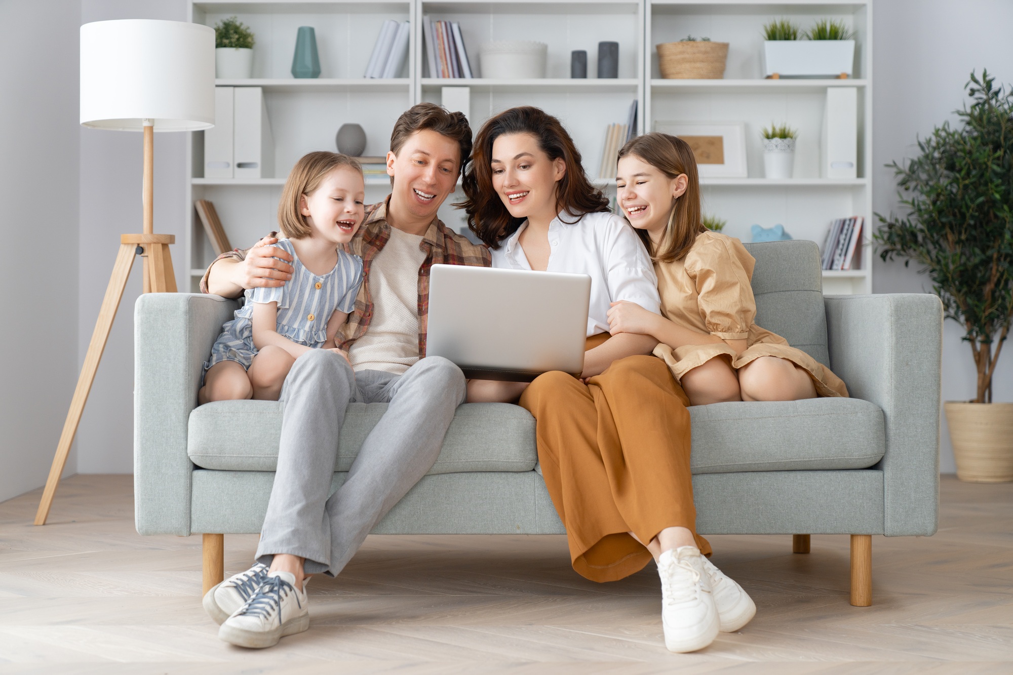 Happy loving family