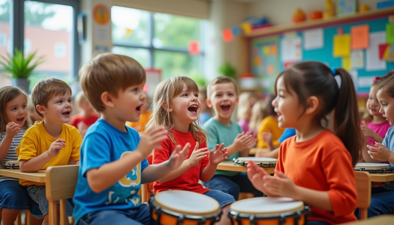 Activités musique en maternelle : développer l’écoute et le rythme chez les enfants