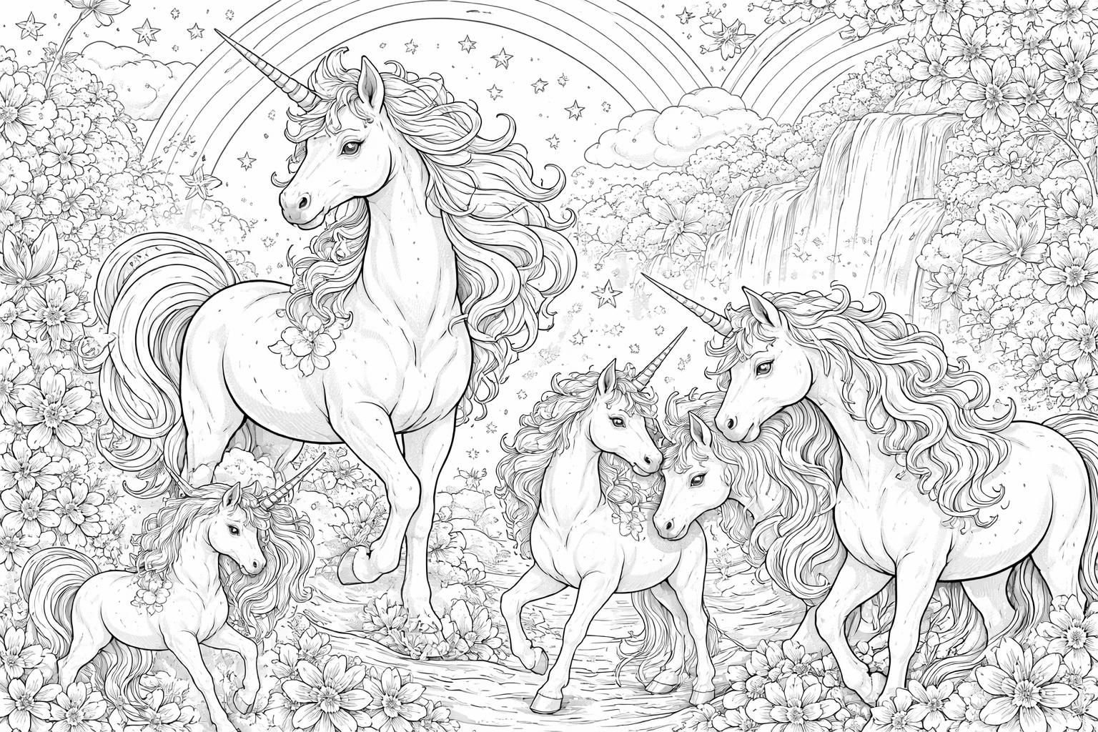 téléchargez et imprimez des coloriages magiques licorne pour enfants. découvrez un univers féerique où chaque couleur révèle des surprises enchantées autour des licornes.