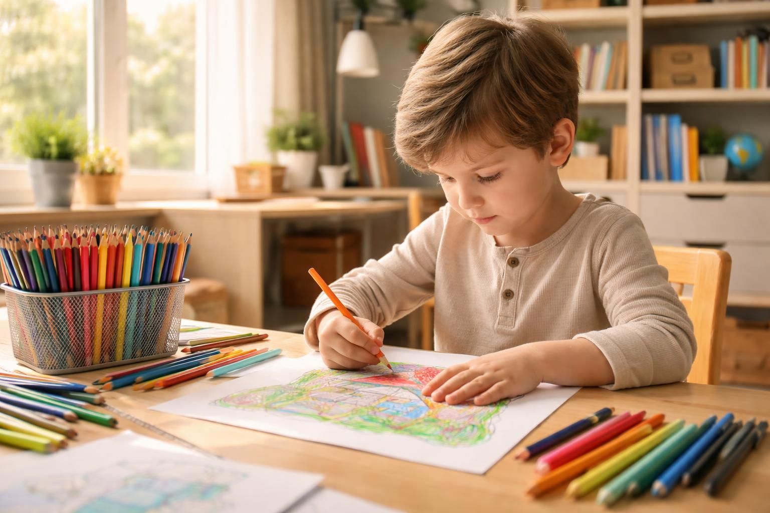 découvrez comment le coloriage d'une maison peut aider à améliorer la concentration des enfants en stimulant leur créativité et leur attention aux détails.