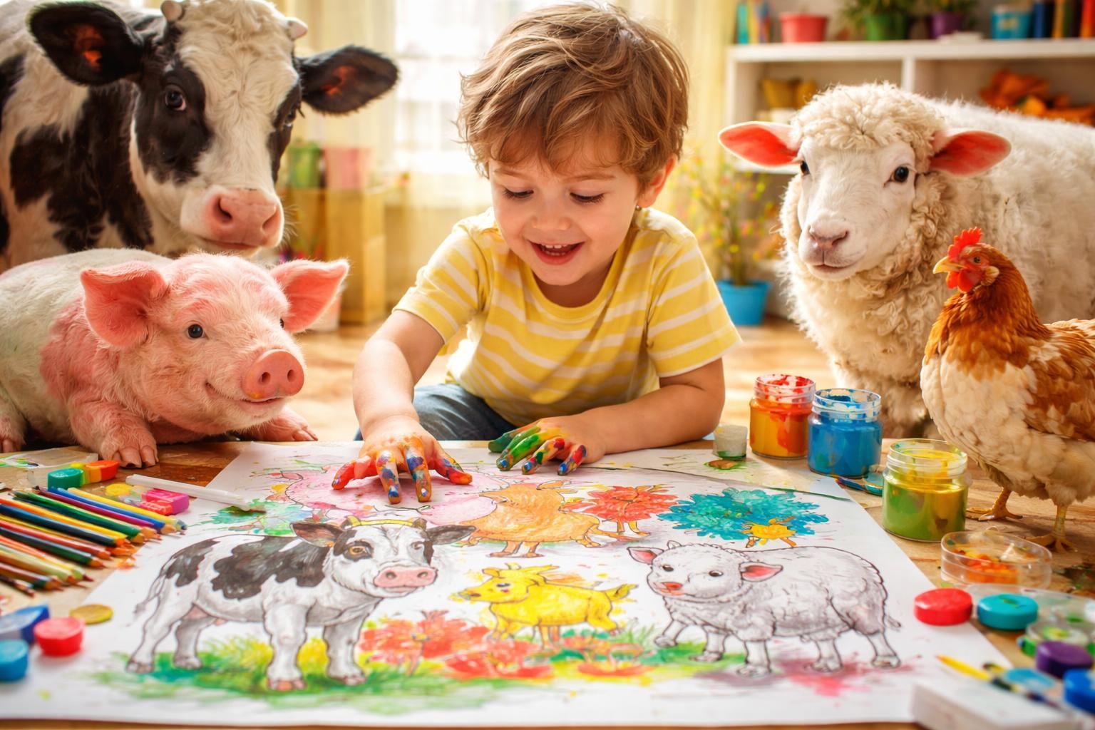Les techniques amusantes pour réussir votre coloriage des animaux de la ferme