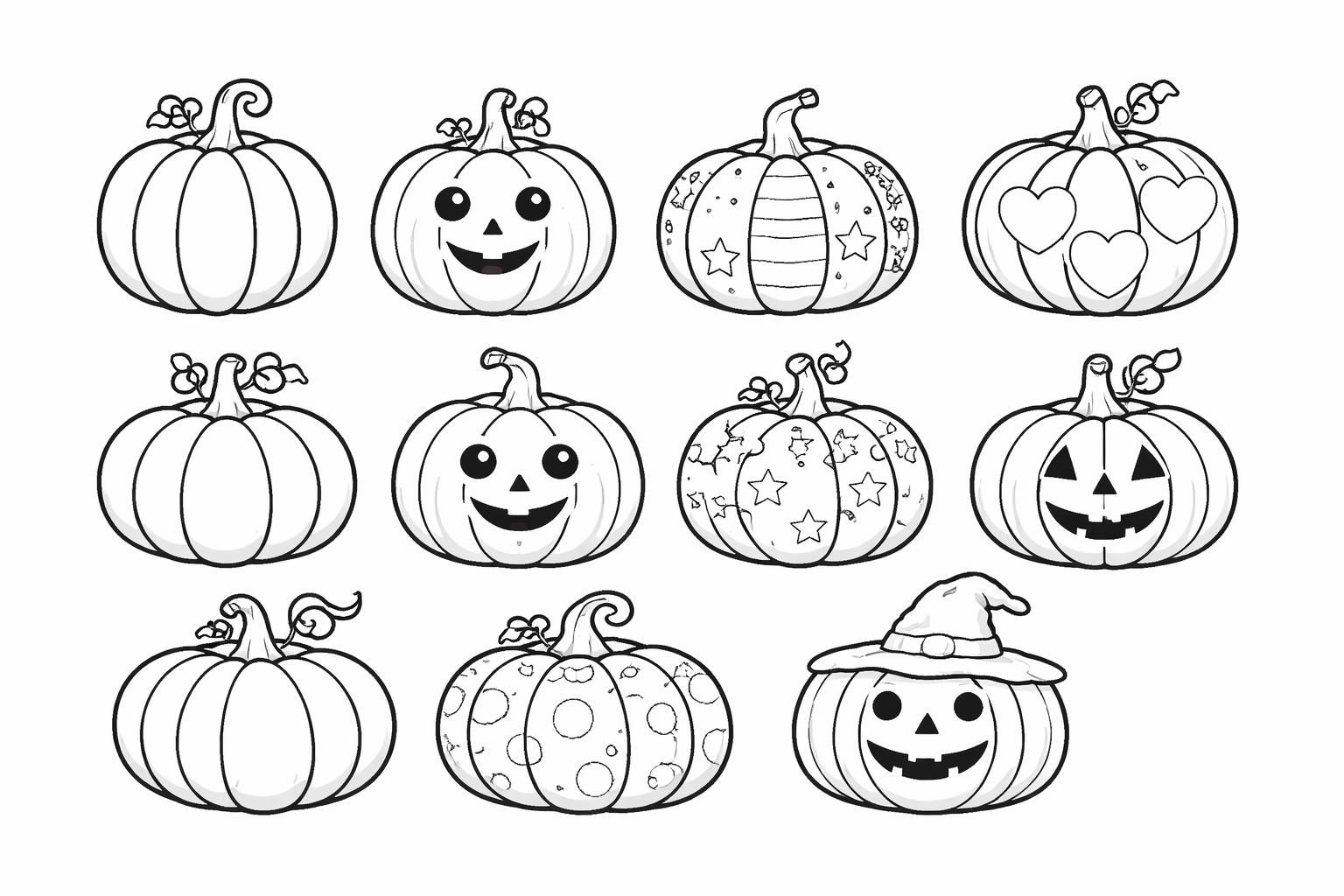 découvrez 10 modèles de coloriage de citrouilles pour les enfants en maternelle, à imprimer gratuitement pour des activités ludiques et créatives.